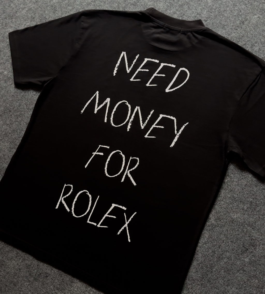 Need money for Rolex | Black Oversized T-shirt