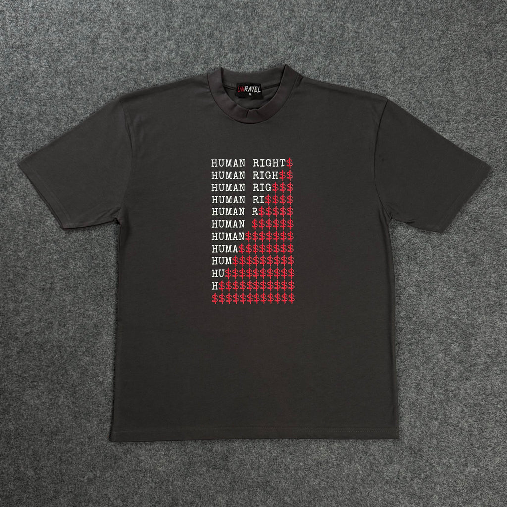 Human Rights | Charcoal Grey Oversized T-shirt