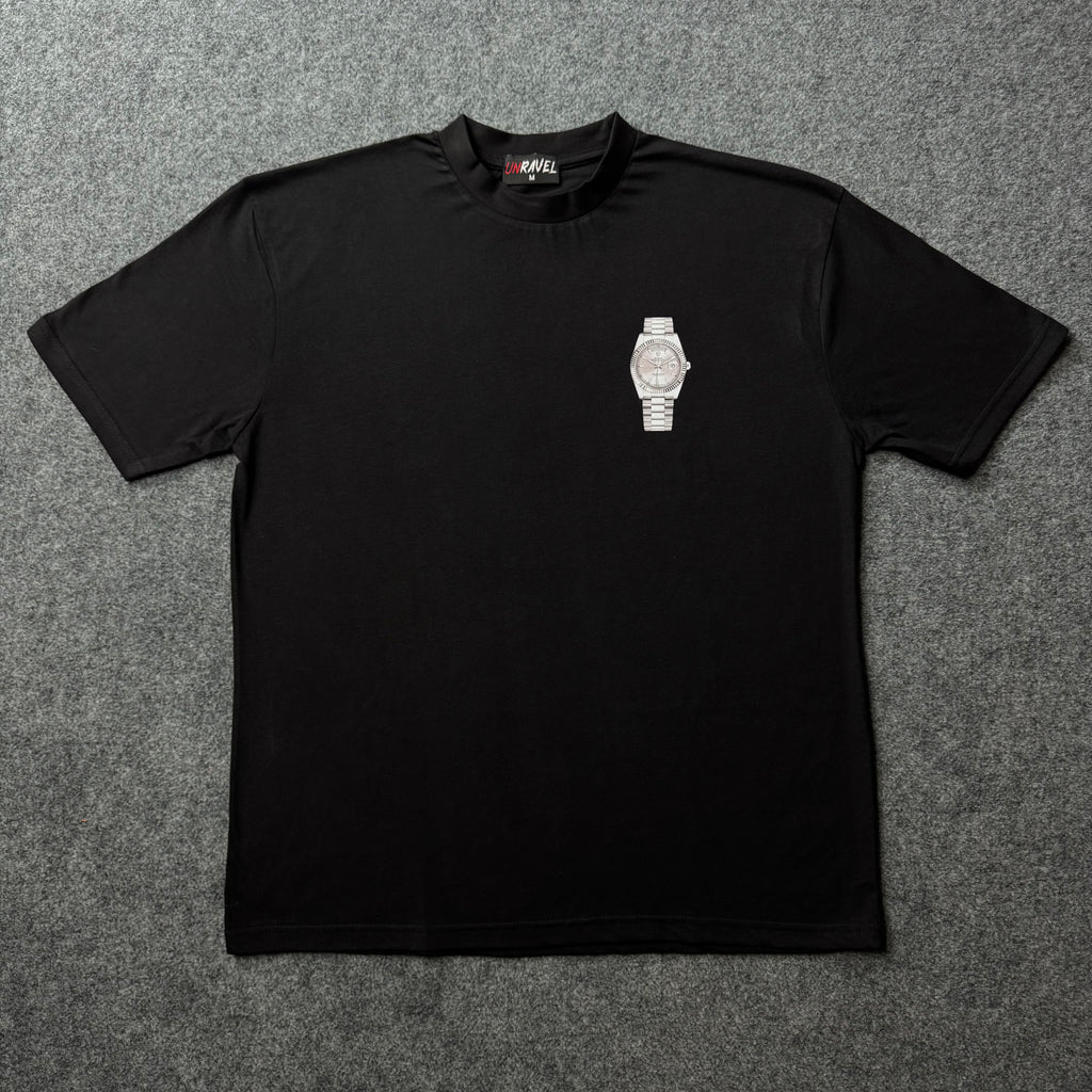 Need money for Rolex | Black Oversized T-shirt