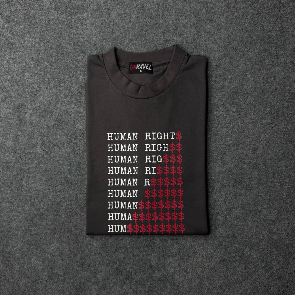 Human Rights | Charcoal Grey Oversized T-shirt