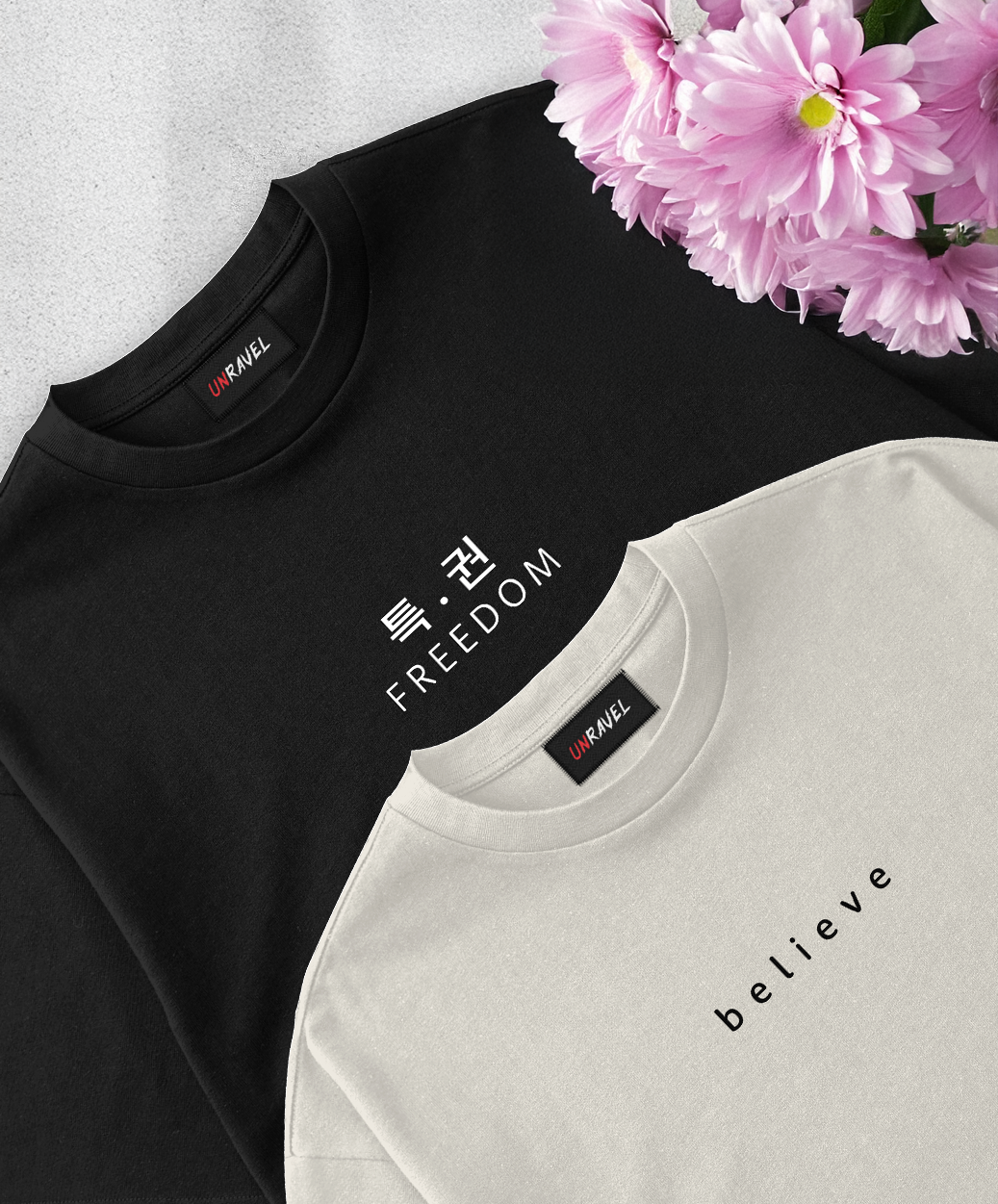 Believe & Freedom | 2 PCS Oversized T-shirt Combo