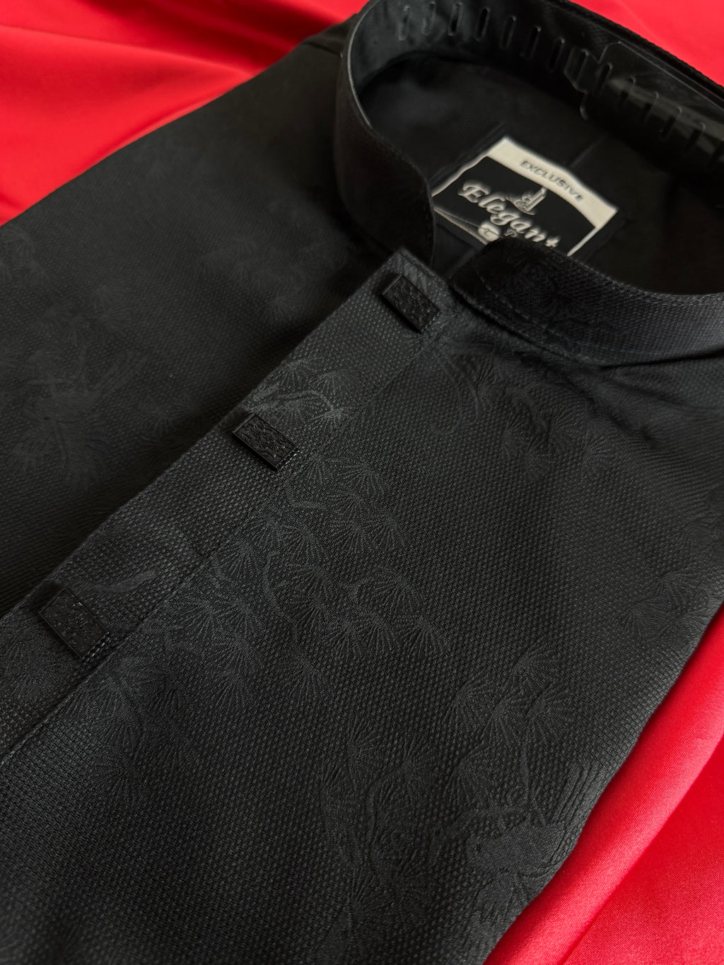 Unravel Royal Black Jacquard Punjabi