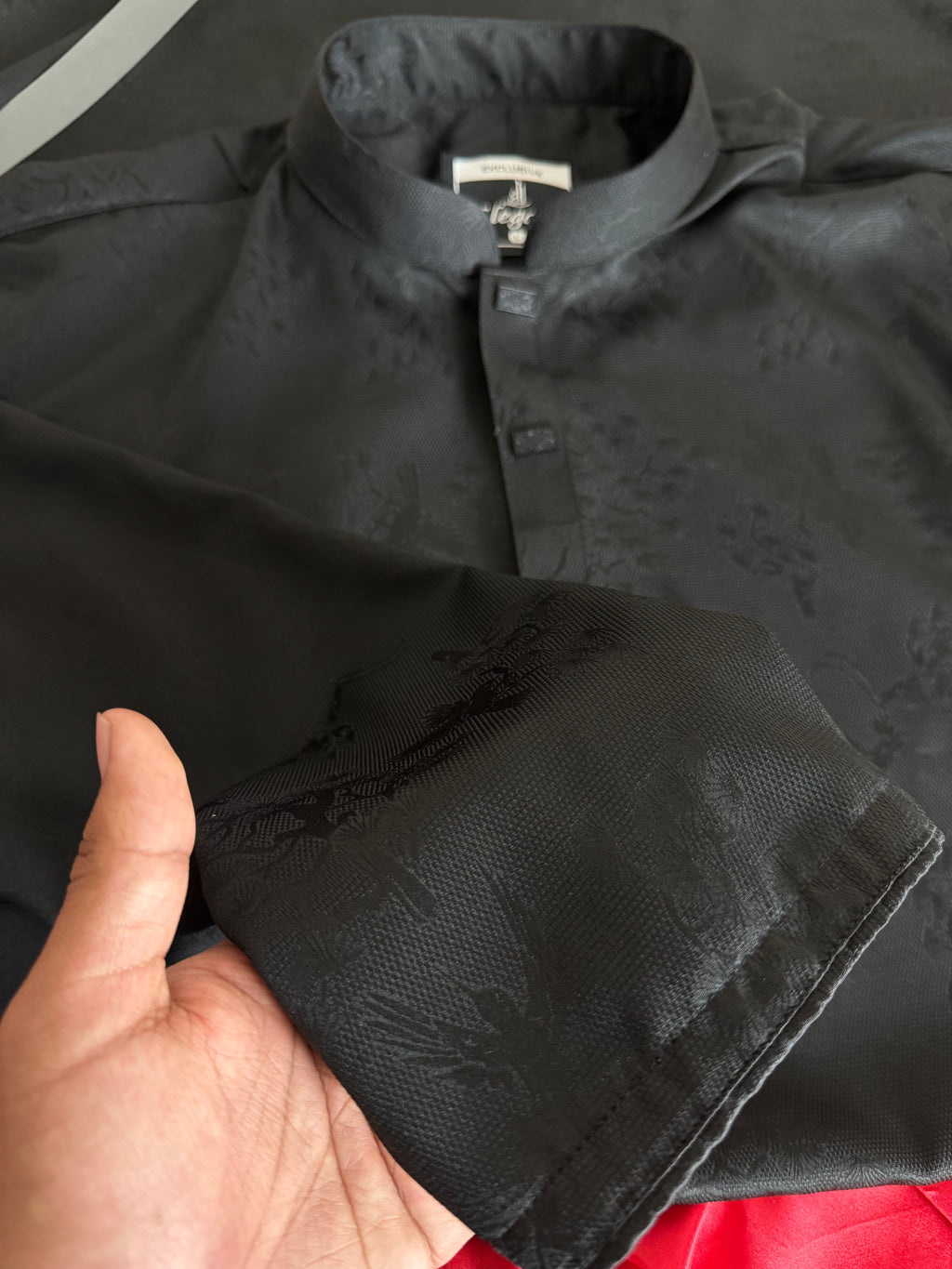 Unravel Royal Black Jacquard Punjabi