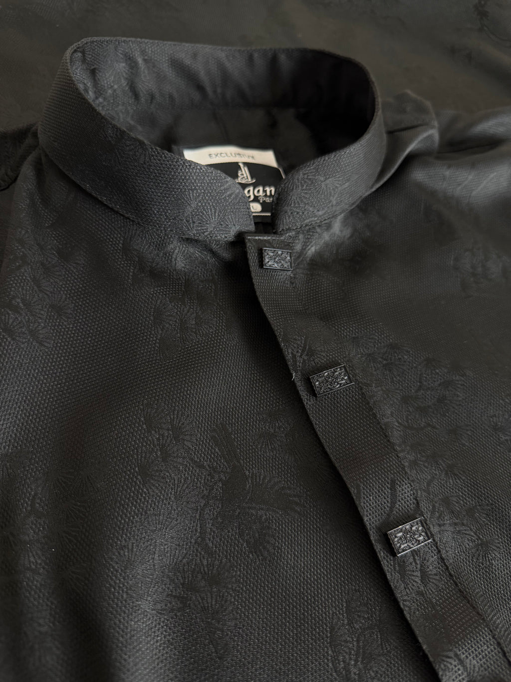 Unravel Royal Black Jacquard Punjabi